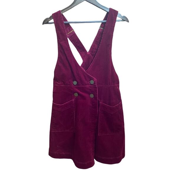 Free People Canyonlands Cord Red Jumper Dress - Picture 1 of 5